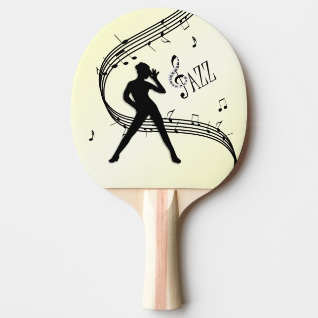 Jazz Dance Yellow Music Ping Pong Paddle (Front)