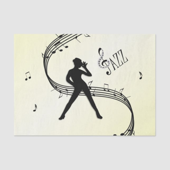 Jazz Dance Yellow Music Tissue Paper (Front)