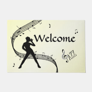Jazz Dance Yellow Music Welcome Doormat