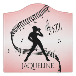 Jazz Dancer and Music Personal Pink Door Sign