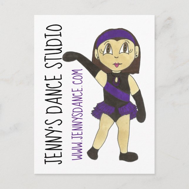 Jazz Dancer Customized Dance Studio School Teacher Postcard (Front)