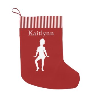 Jazz Dancer In Red And White Small Christmas Stocking by GollyGirls at Zazzle