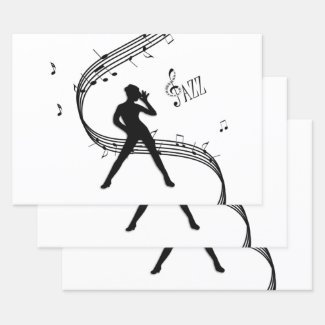 Jazz Dancer Music Wrapping Paper Sheets