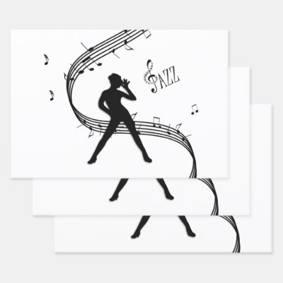 Jazz Dancer Music Wrapping Paper Sheets