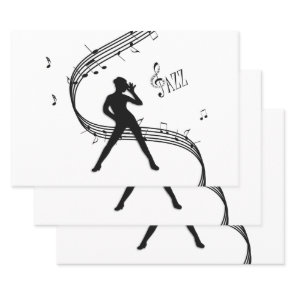 Jazz Dancer Music Wrapping Paper Sheets