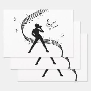 Jazz Dancer Music Wrapping Paper Sheets