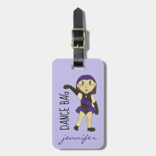 Jazz Dancer Personalized Dance Teacher Bag Purple Luggage Tag