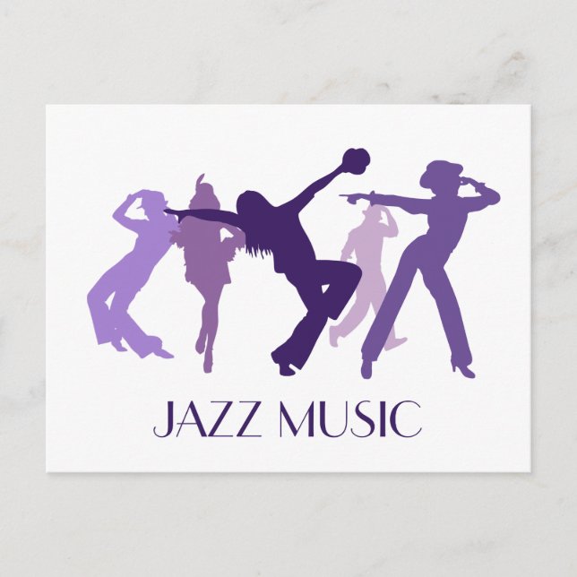 Jazz Dancers Illustration Postcard (Front)