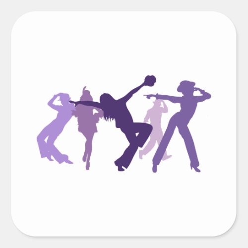 Jazz Dancers Illustration Square Sticker