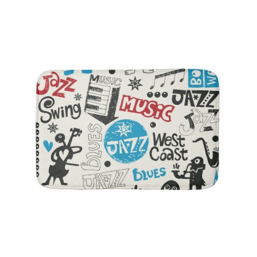 Jazz Doodle Eclectic Music Mix Bath Mat
