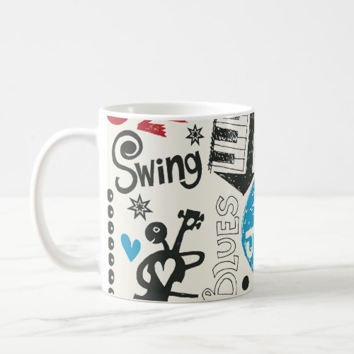 Jazz Doodle Eclectic Music Mix Coffee Mug