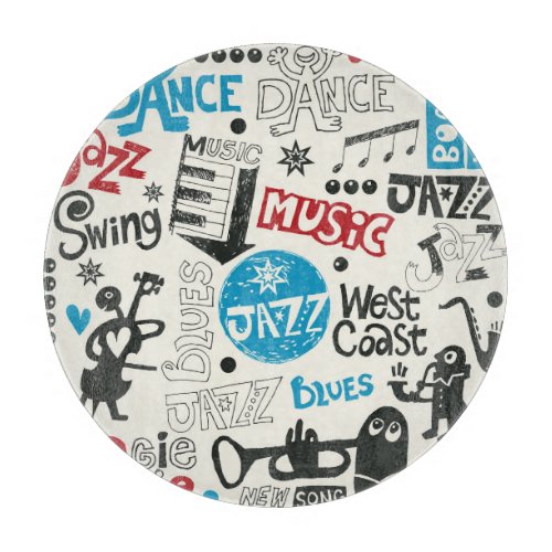 Jazz Doodle Eclectic Music Mix Cutting Board