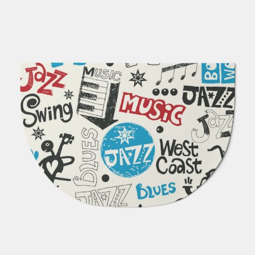 Jazz Doodle Eclectic Music Mix Doormat