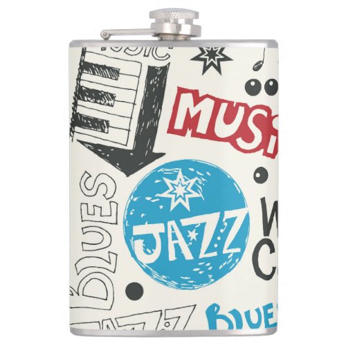 Jazz Doodle Eclectic Music Mix Flask