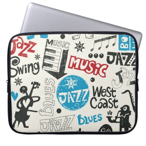 Jazz Doodle Eclectic Music Mix Laptop Sleeve