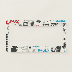 Jazz Doodle: Eclectic Music Mix License Plate Frame