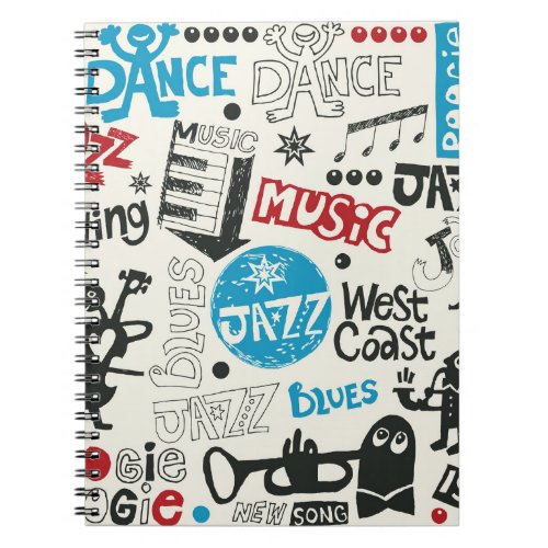 Jazz Doodle Eclectic Music Mix Notebook
