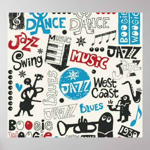 Jazz Doodle Eclectic Music Mix Poster