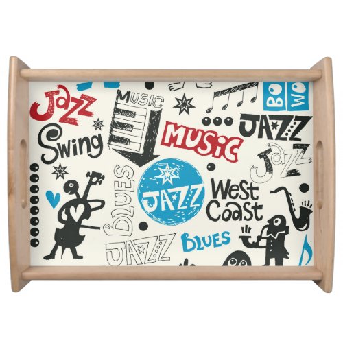 Jazz Doodle Eclectic Music Mix Serving Tray