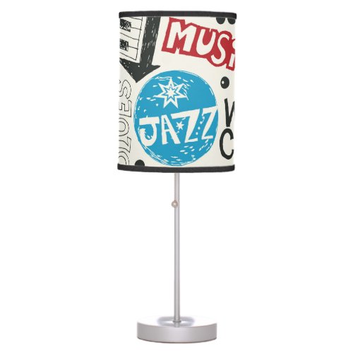 Jazz Doodle Eclectic Music Mix Table Lamp