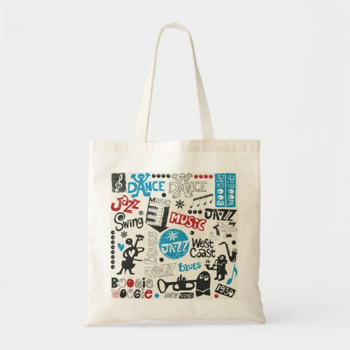 Jazz Doodle Eclectic Music Mix Tote Bag
