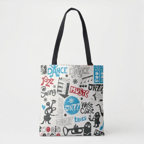 Jazz Doodle Eclectic Music Mix Tote Bag