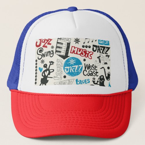 Jazz Doodle Eclectic Music Mix Trucker Hat