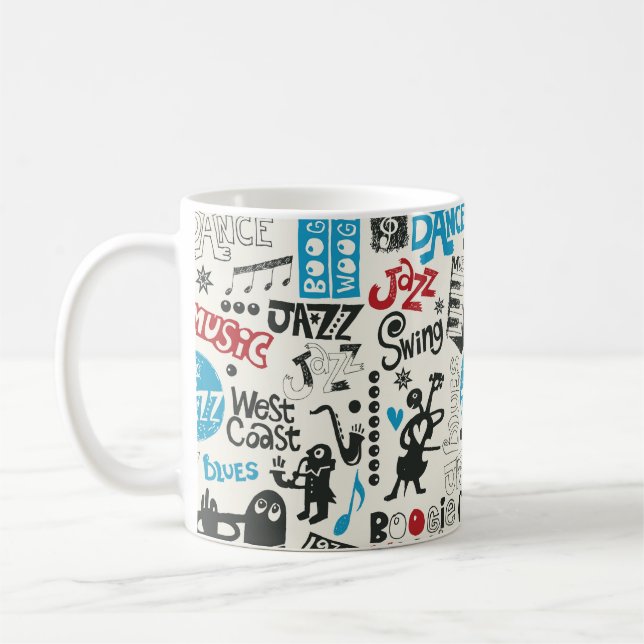 jazz doodle mix coffee mug (Left)