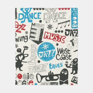 jazz doodle mix fleece blanket