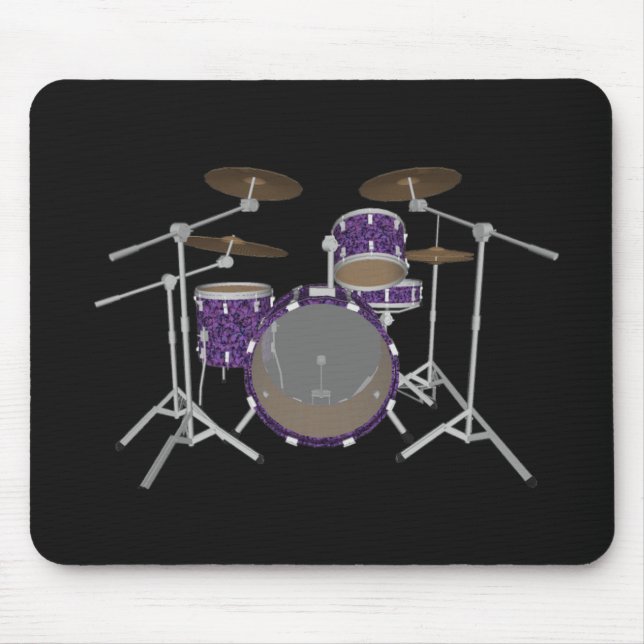 Jazz Drum Kit - Custom Violet Drums - Mousepad (Front)