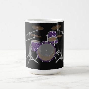 Jazz Drum Kit: Custom Violet Drums Set: Coffee Mug by spiritswitchboard at Zazzle