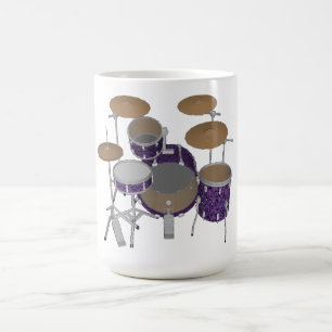 Jazz Drum Kit: Custom Violet Drums Set: Coffee Mug