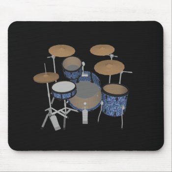 Jazz Drum Set - Custom Blue Finish - Mousepad by spiritswitchboard at Zazzle