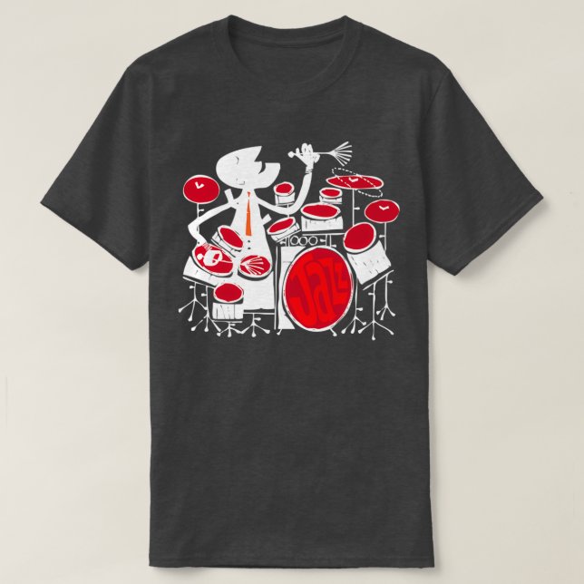 Jazz Drummer T-Shirt (Design Front)