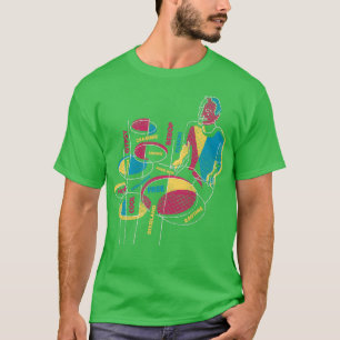 Jazz Drummer with Jazz Genres T-Shirt