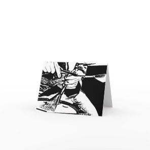 Jazz Drums Musician 4x5.6 Folded Note Card