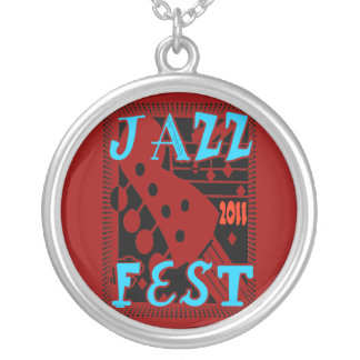 Jazz Fest 2011 Guitar Silver Plated Necklace