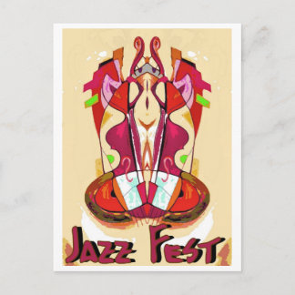 Jazz Fest Abstract Bass1 Postcard
