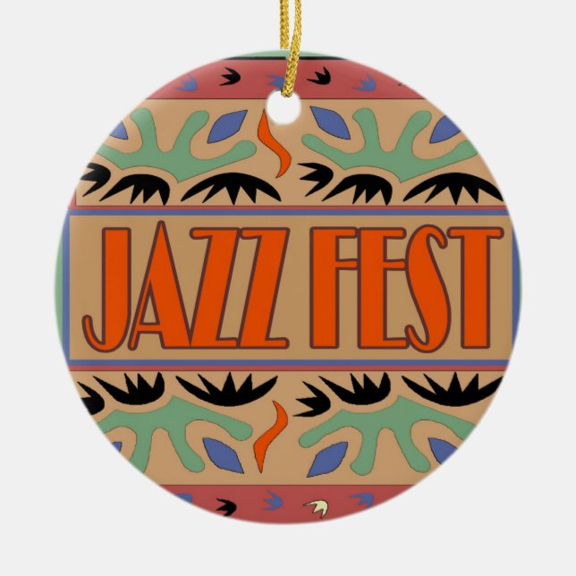 Jazz Fest Abstract Ceramic Ornament (Front)