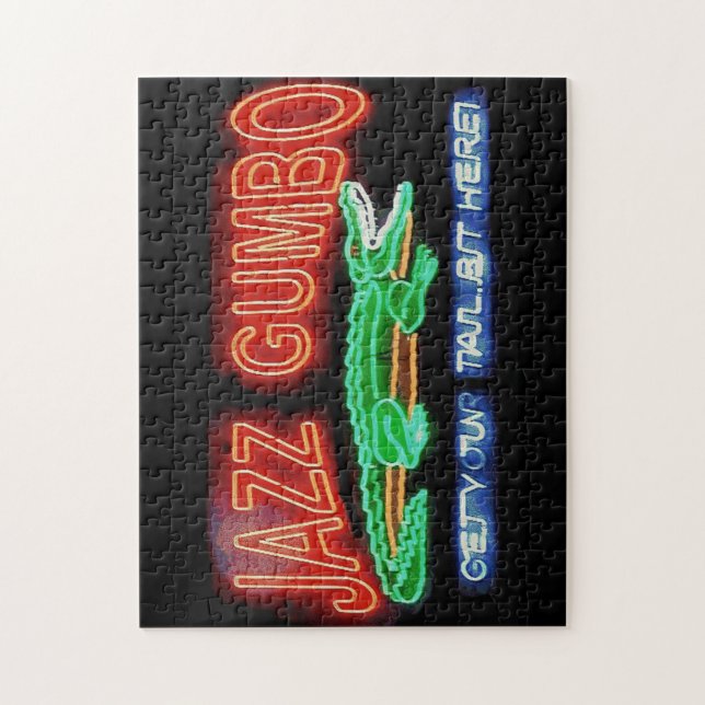 Jazz Fest Abstract  Gator Musical Instraments Jigsaw Puzzle (Vertical)