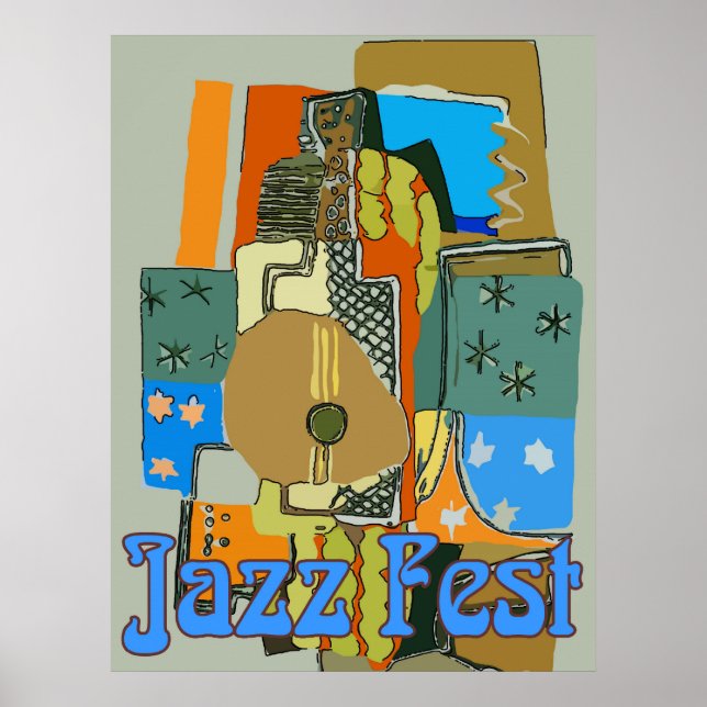 Jazz fest, Abstract Guitar Poster (Front)