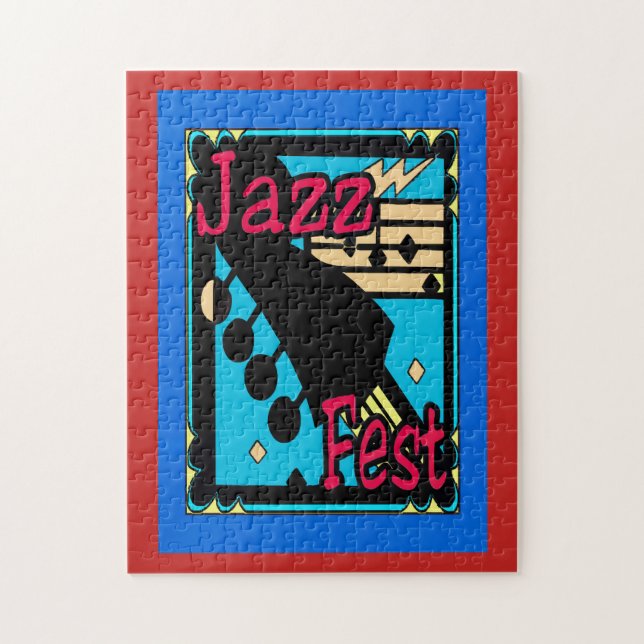 Jazz Fest Abstract Musical Instraments Jigsaw Puzzle (Vertical)