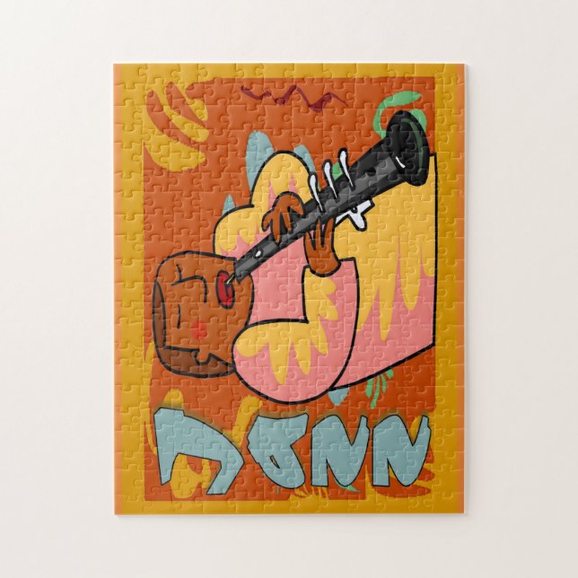 Jazz Fest Abstract Oboe Player Jigsaw Puzzle (Vertical)