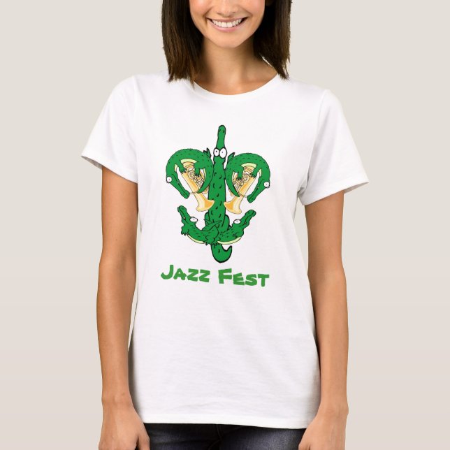 Jazz fest Alligators Horn T-Shirt (Front)