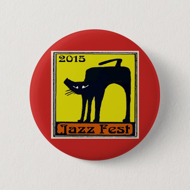 Jazz fest Black Cat 2015 Button (Front)
