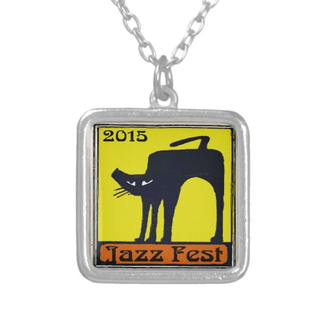 Jazz Fest Black Cat 2015 Silver Plated Necklace (Front)