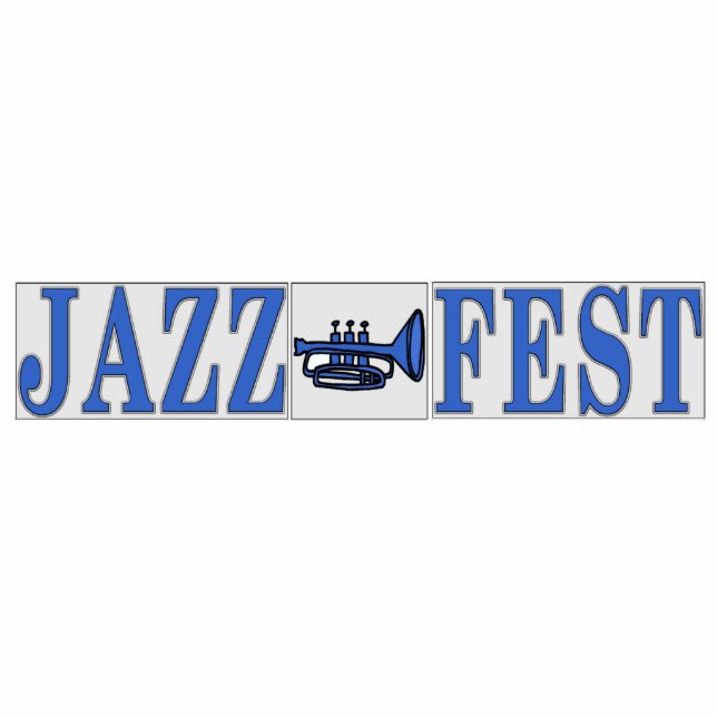 Jazz Fest Blue Horn & Letters Cutout (Front)