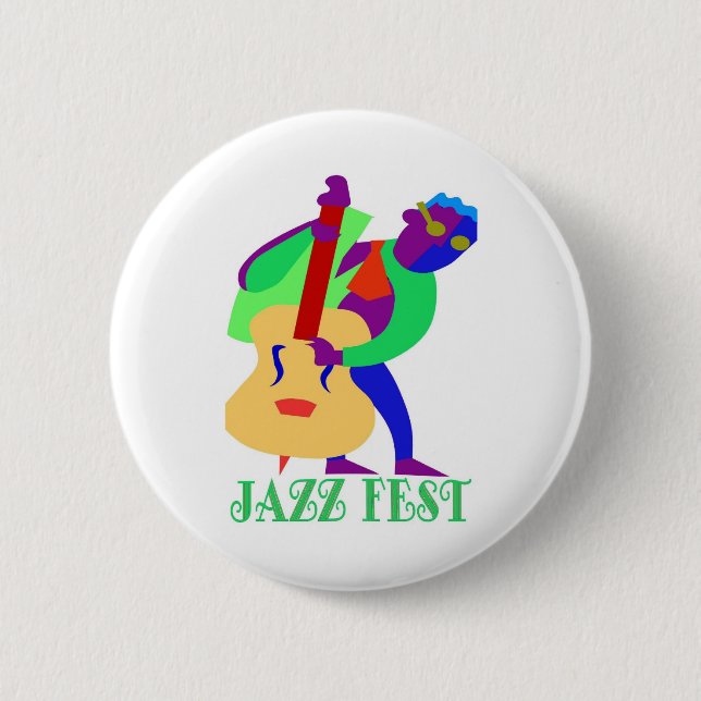Jazz Fest Blues Man Button (Front)