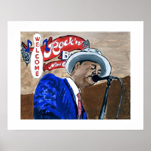 Jazz Fest Blues Singer Poster