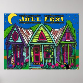 Jazz Fest Cottages Orleans Poster